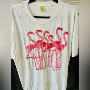 1980s Acapulco Pink Flamingo Sequins size XL T-shirt